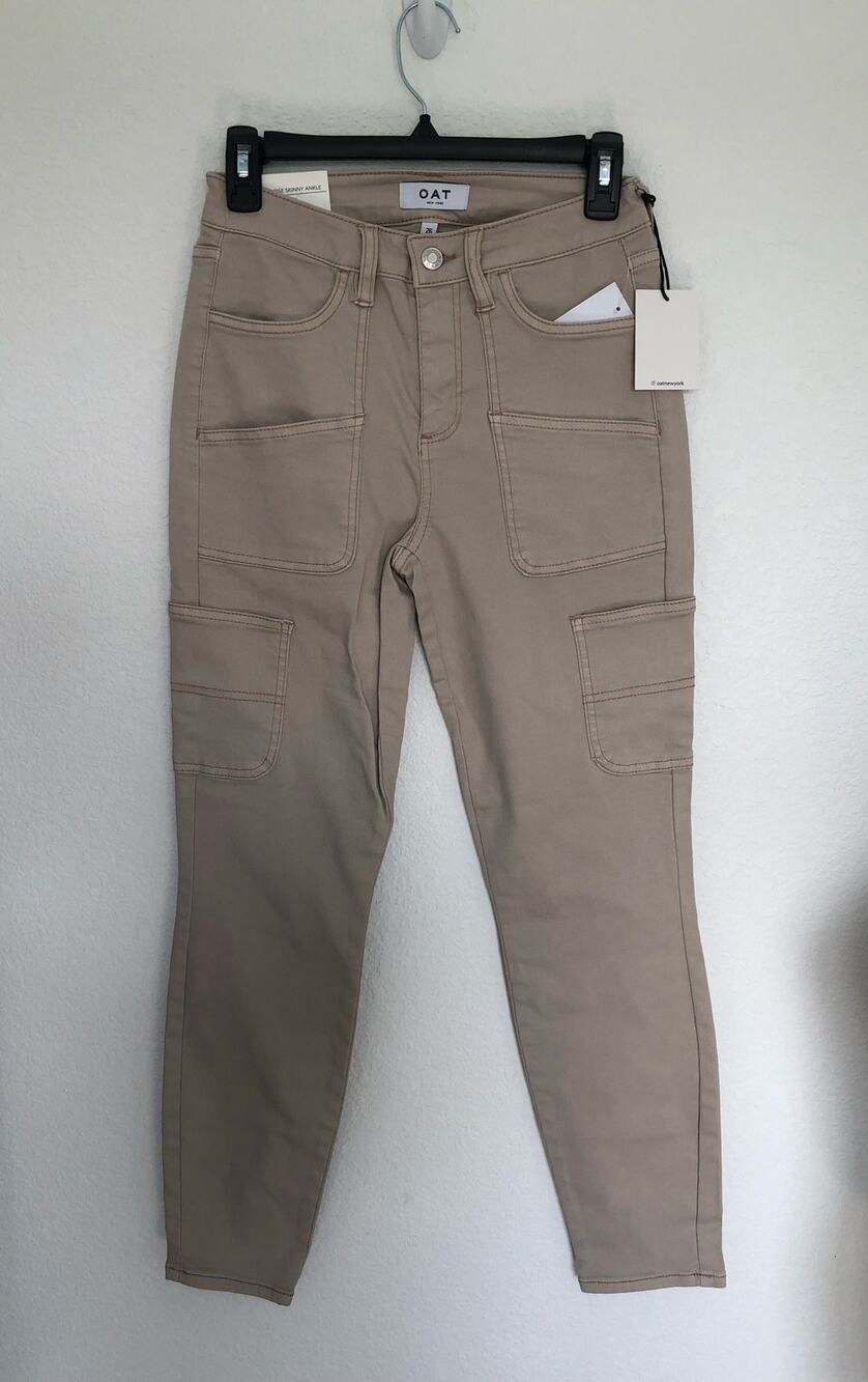 OAT Light Tan High Rise Utility Style Skinny Jean -26